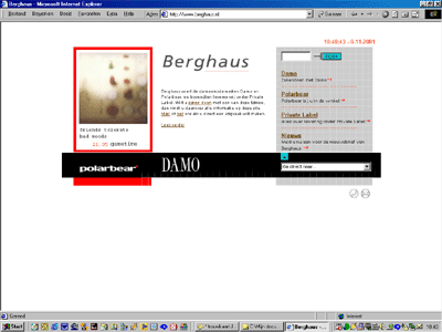 Website Berghaus, tekst en concept - 2001