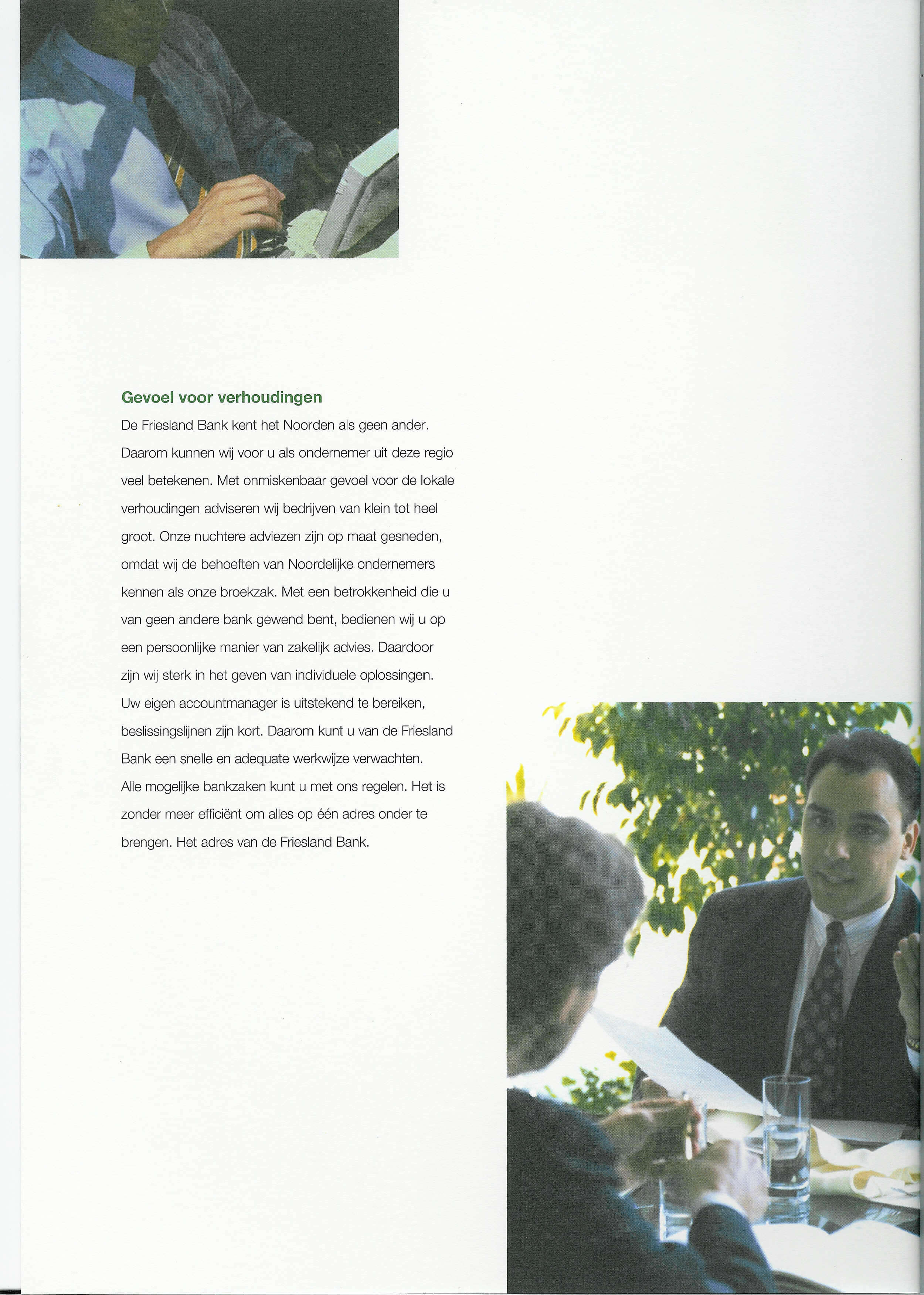 teksten Friesland Bank, brochures - 1999