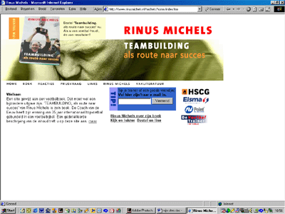 Website Rinus Michels, tekst - 2001
