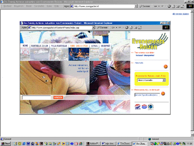 Website Evenementsreizen, tekst en concept - 2001