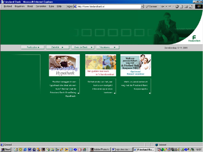 Eerste website Friesland Bank, tekst en concept - 2001
