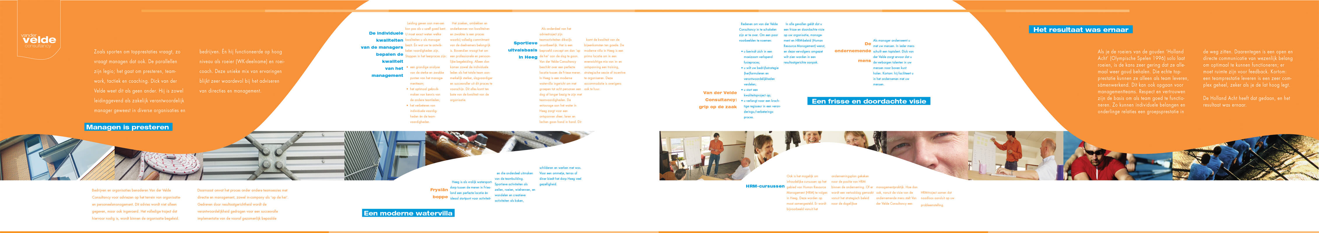 tekst en concept Van der Velde Consultancy, brochure