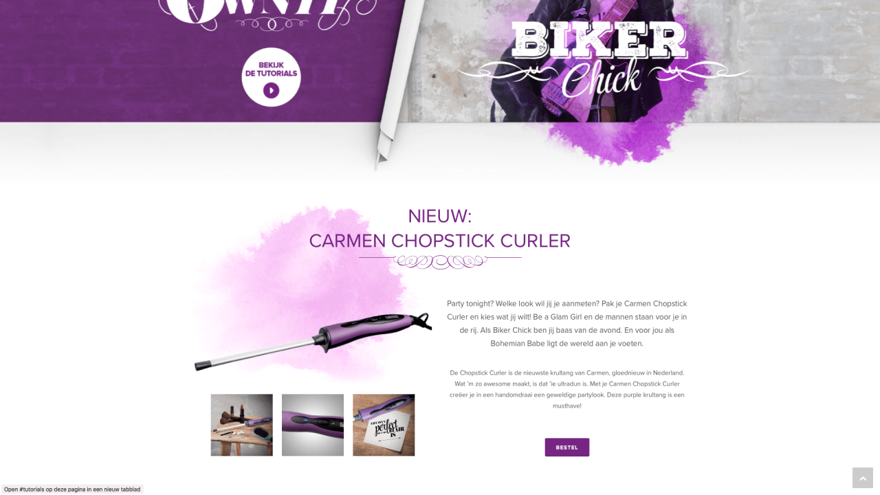 teksten landingspage actie Carmen Chopstick