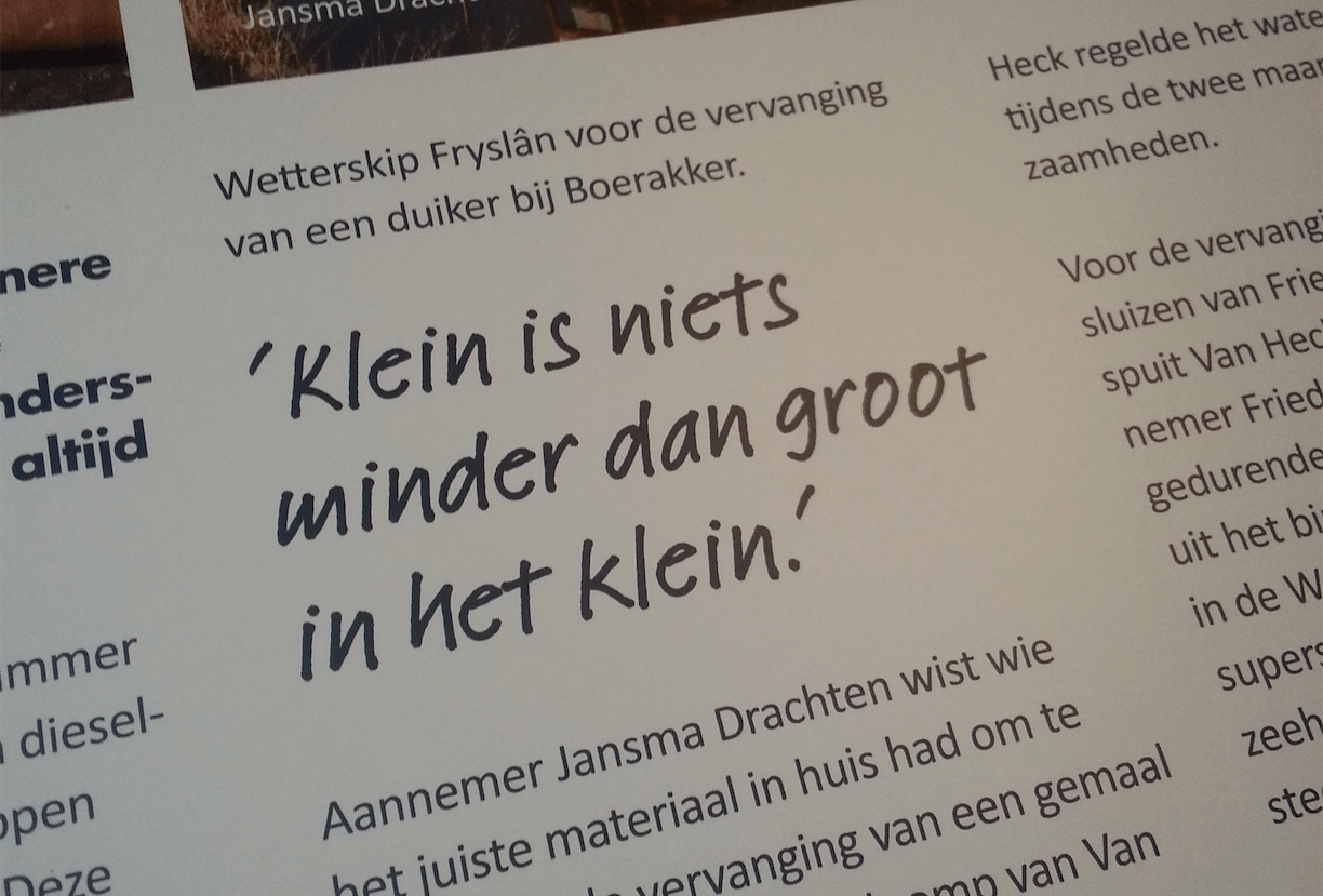 VAN HECK, jaarlijkse nieuwsbrief, oneliner