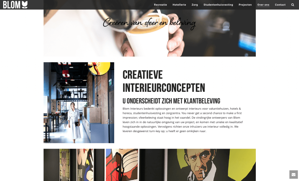 Website Blom Interieurs, tekst: Jeroen Tollenaar