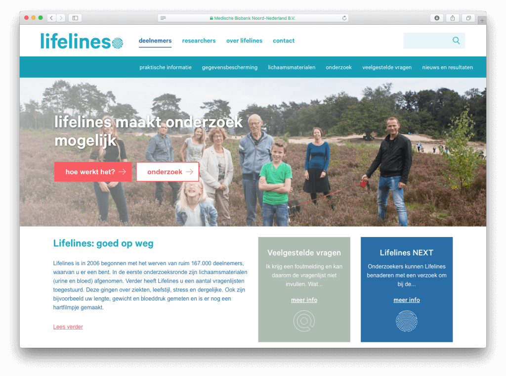 Lifelines website, tekst: Jeroen Tollenaar