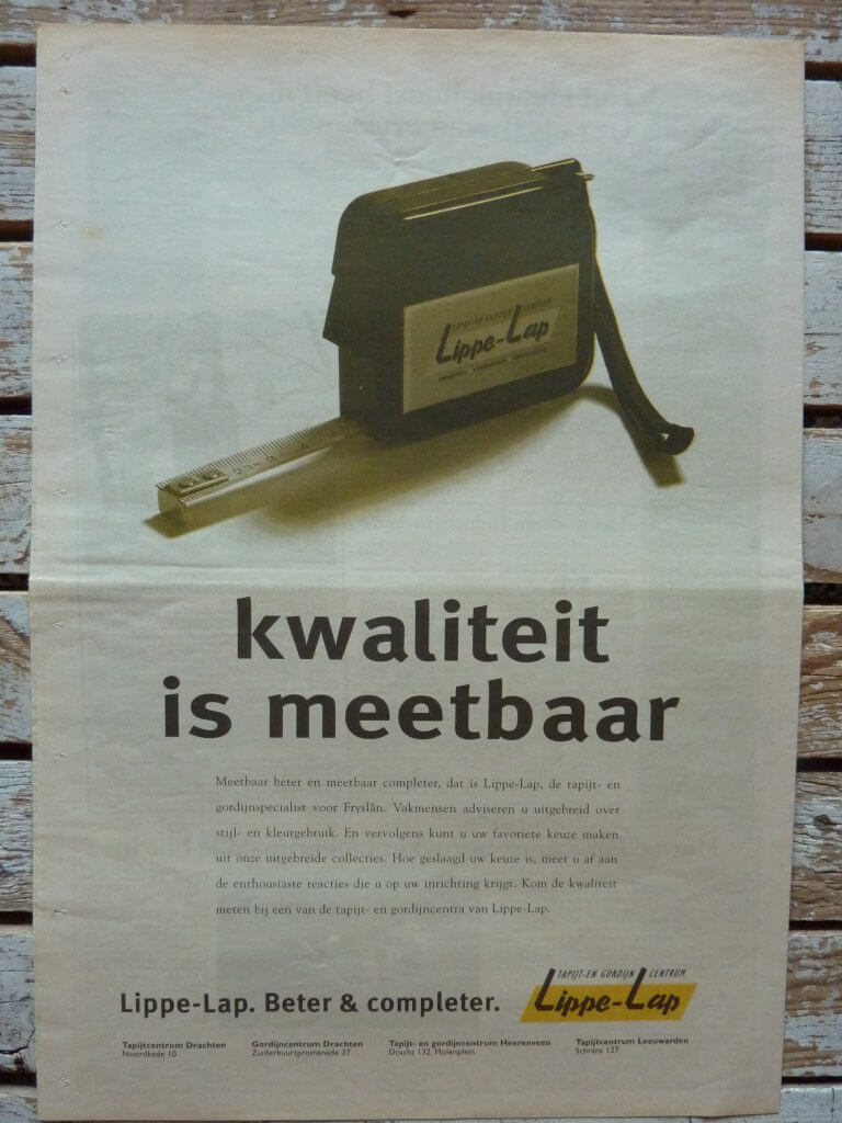 Een Zaak Van Communicatie - Jeroen Tollenaar, Lippe-Lap Tapijt- en gordijncentrum, advertentie 2, i.o.v. Bokma Reclame