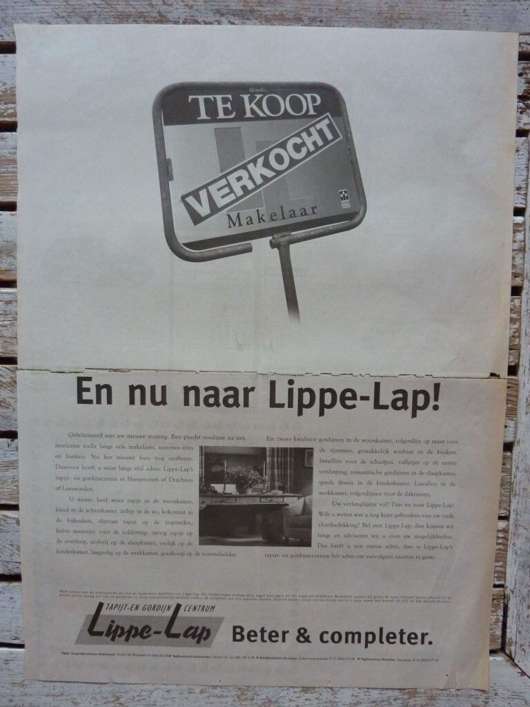 Een Zaak Van Communicatie - Jeroen Tollenaar, Lippe-Lap Tapijt- en gordijncentrum, advertentie 5, i.o.v. Bokma Reclame