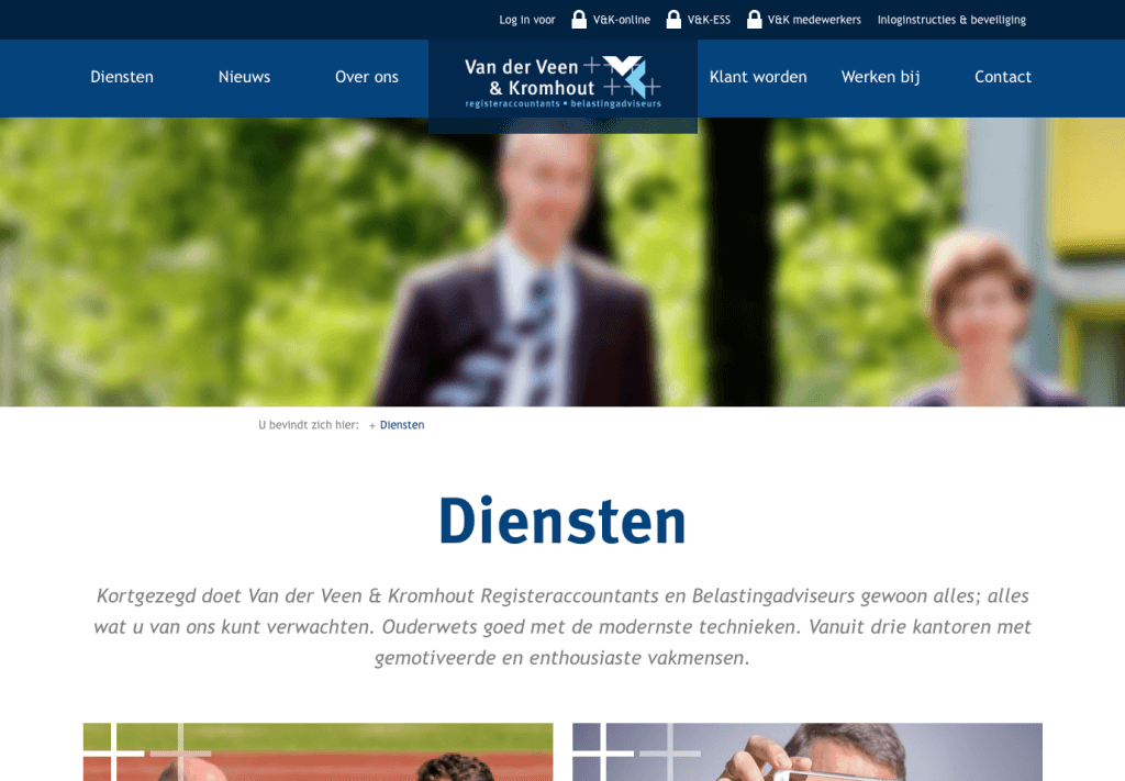 Website Van der Veen & Kromhout