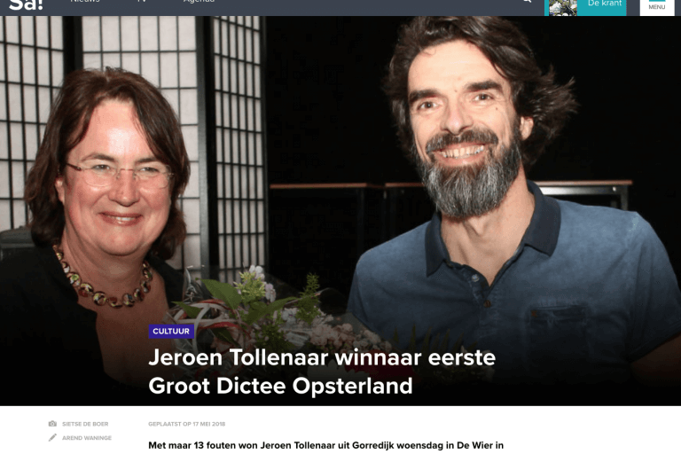 Jeroen Tollenaar EZVC wint dictee Opsterland