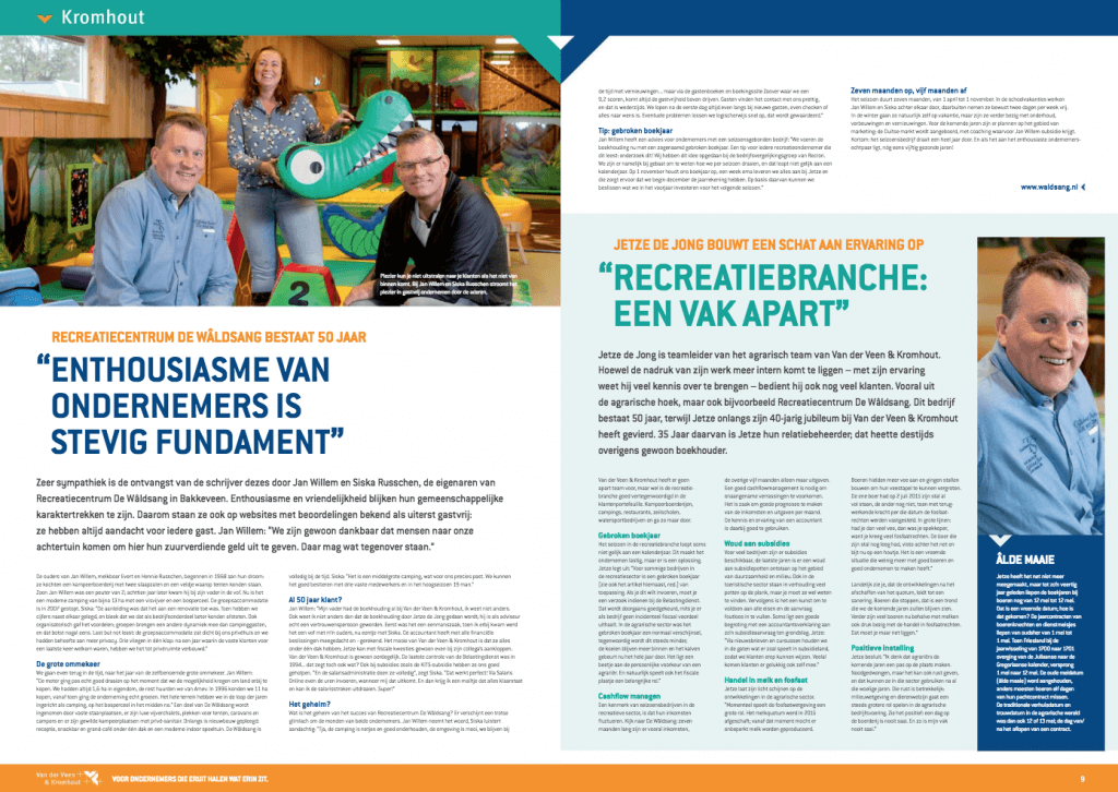 Een Zaak Van Communicatie - Kromhout dec 2018 - portret Recreatiecentrum De Waldsang plus relatiebeheerder