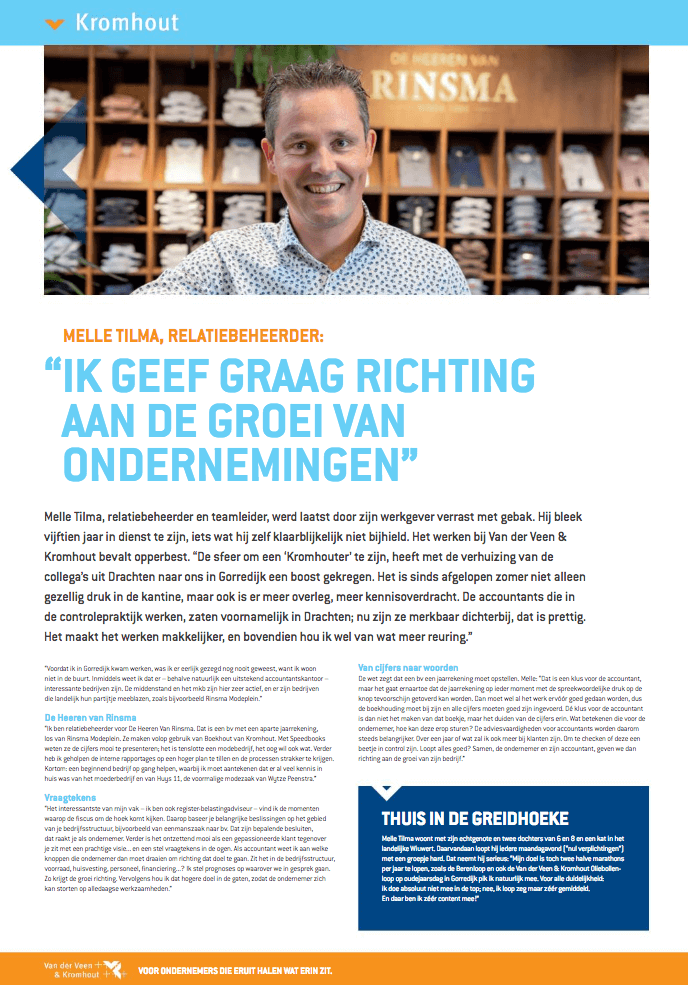 Een Zaak Van Communicatie - Kromhout dec 2018 - portret medewerker Melle Tilma