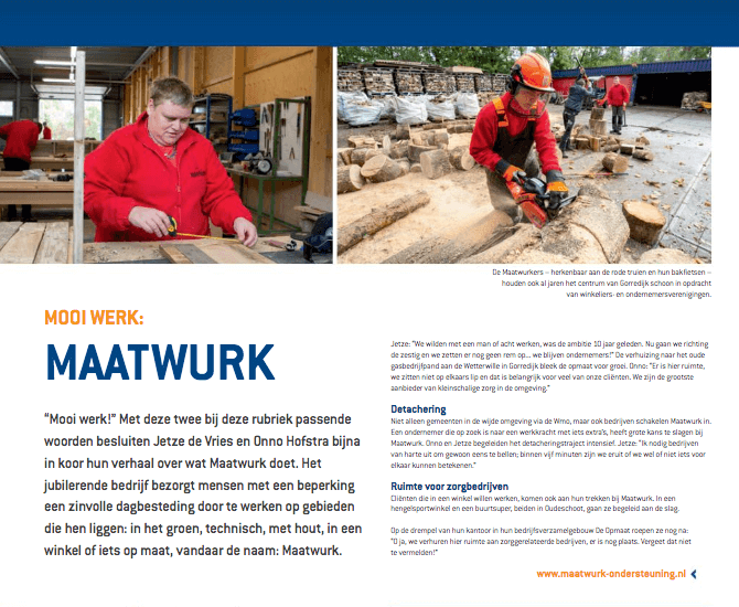 Een Zaak Van Communicatie - Kromhout dec 2018 - rubriek Mooi werk - Maatwurk