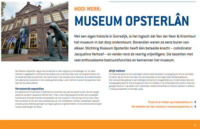 Een Zaak Van Communicatie - Kromhout dec 2018 - rubriek Mooi werk - Museum Opsterlan